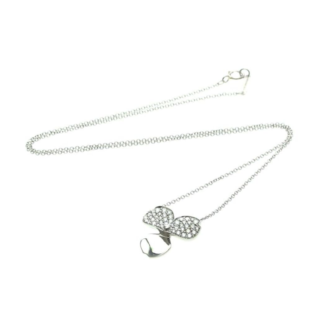 Tiffany & Co. Paper Flowers Pendant Platinum With Pave Diamonds Silver Platinum